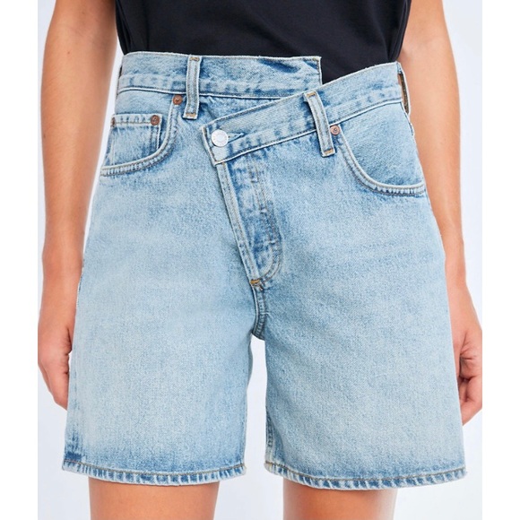 Agolde Pants - [AGOLDE] Oversized Criss Cross Denim Shorts in Momentum